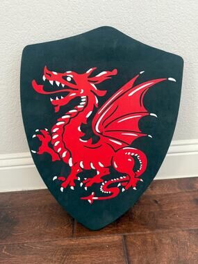 Medieval Times Red Dragon Foam Shield Costume Prop Wall Decor Souvenir